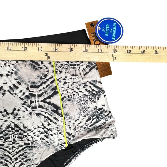 Swimsuits For All Tropiculture Bikini Bottom Women 18 Black Gray Abstract Resort - Picture 5 of 9